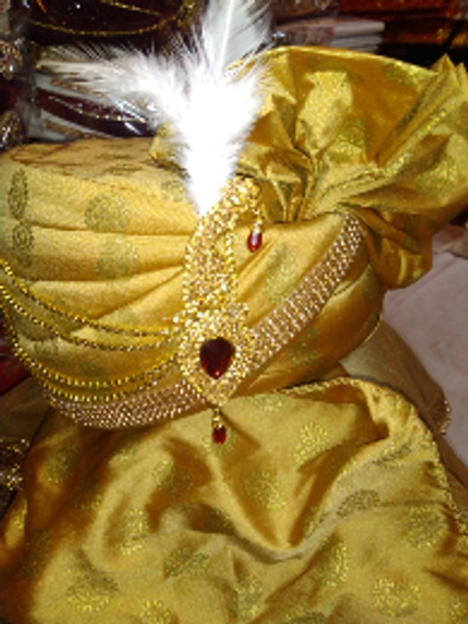 Men's Wedding Golden Turban (Pagdi)