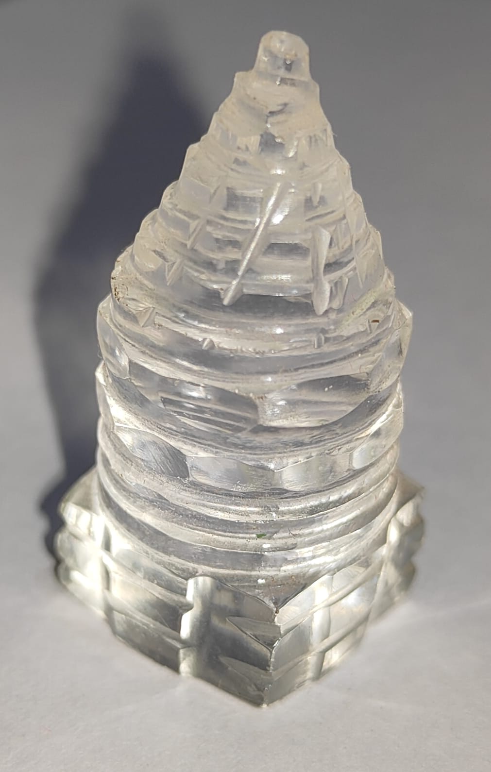 Crystal Quartz {Sphatik} Shree Yantra (19.21gm)