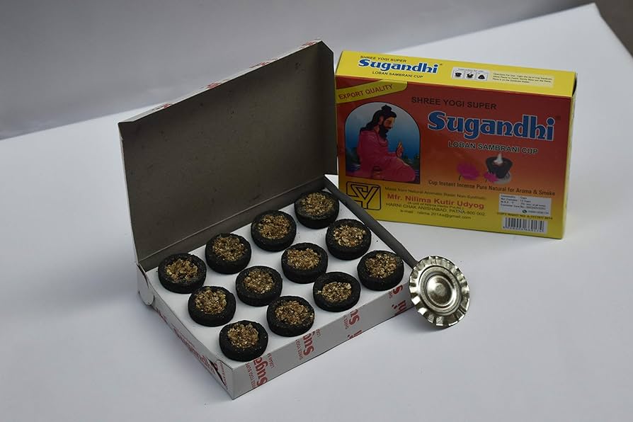 Sugandh Shree Yogi Sugandhi Pure and Natural Sambrani/Dhoop Cup (Charcoal-free)